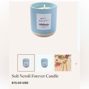NEW⭐️Siblings Soli Neroli Forever Candle - 8 oz $75